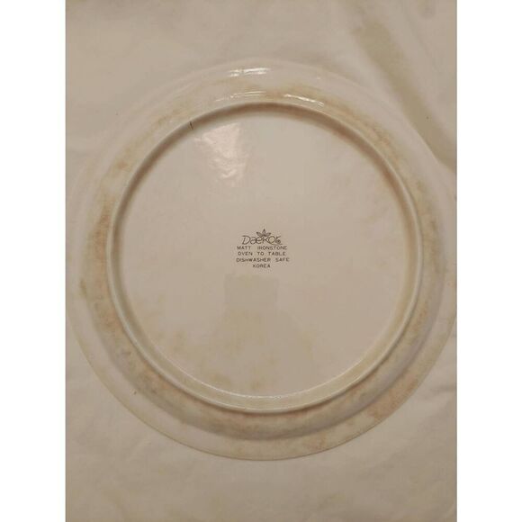 Vintage Daekor Matt Ironstone Beige/Brown Floral Oven To Table Plate - Picture 2 of 3